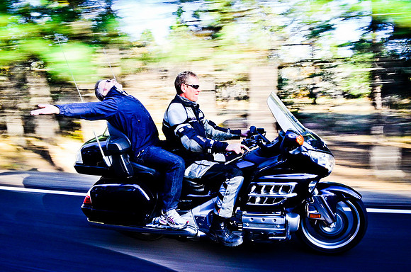 Teilnehmer auf Motorrad